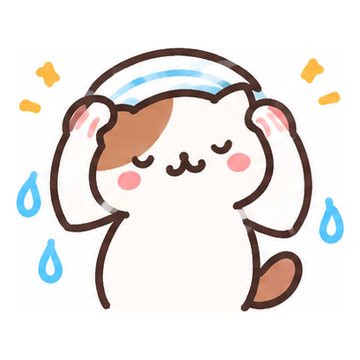 タオルで体をふくねこ